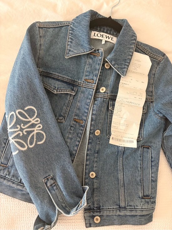 Loewe Jackets & Blazers - Loewe Light Blue Denim Jacket with White anagram